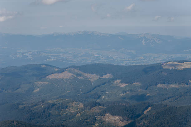 Mountain landscape in Ukrainian Carpathians in summer
