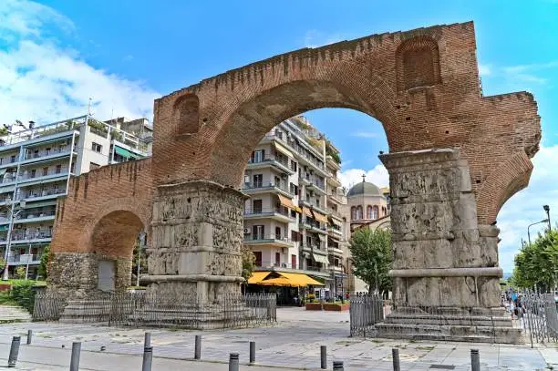Galerius Arch in Thessaloniki during summer time