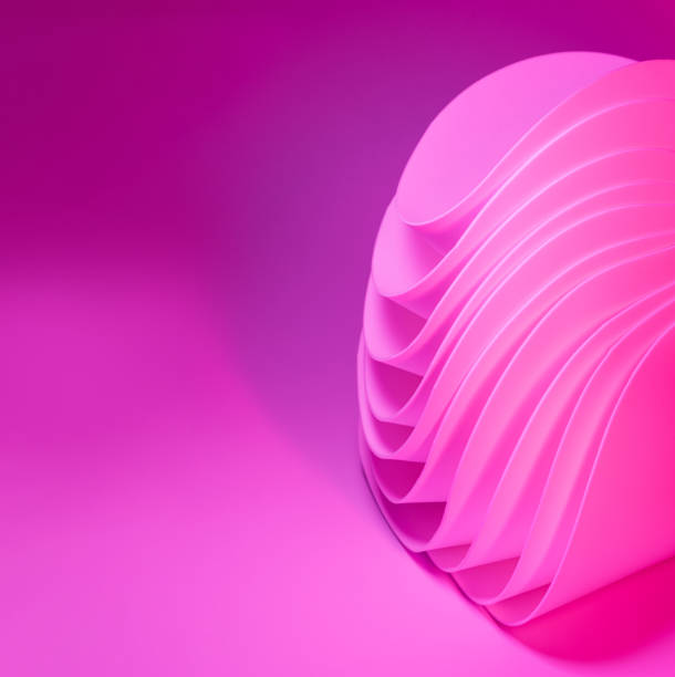 istock Magenta dynamic 3D shape with pink gradients. Abstract corporate background 1458034697
