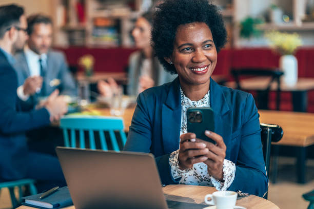 istock Business woman working at a restaurant 1458034749