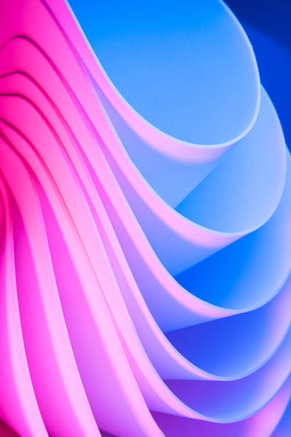 istock Magenta and blue abstract curvy shape against the colorful pink background. 1458034761