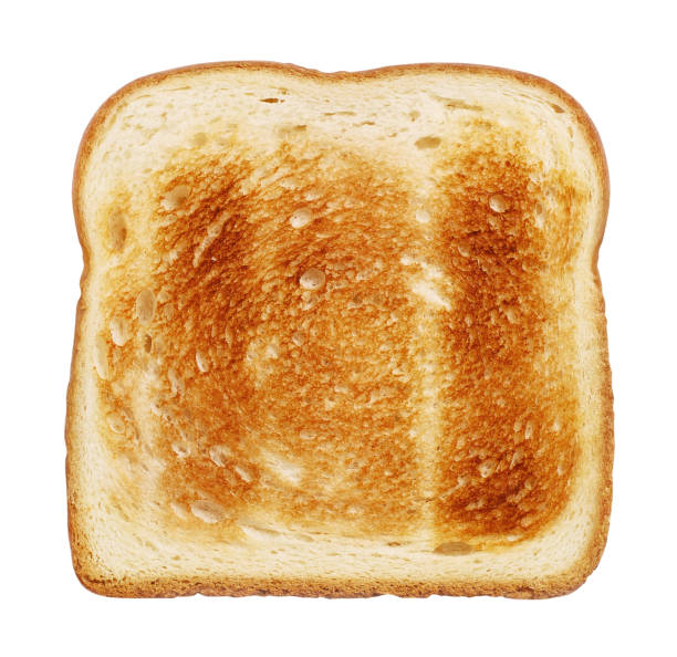 istock Slice of delicious toasted bread on white 1458045106