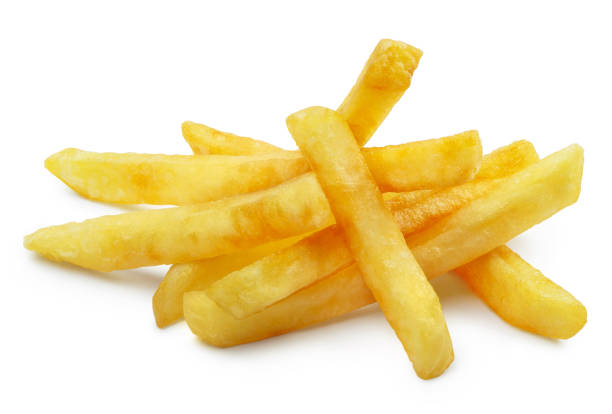 istock Delicious potato fries on white 1458045452