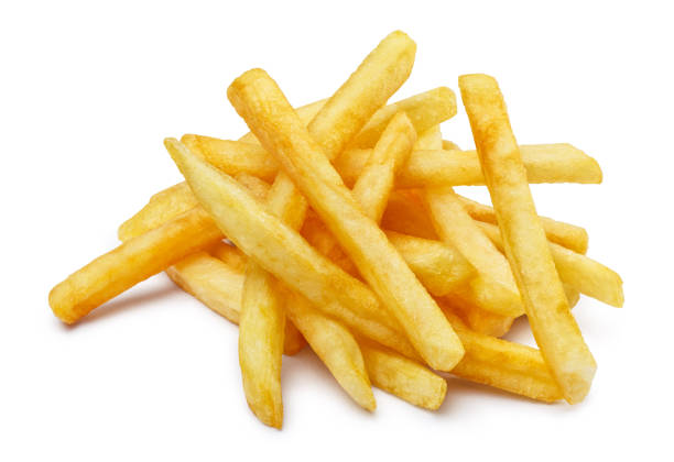 istock Delicious potato fries on white 1458045487