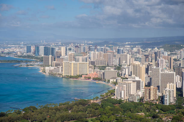 istock Scenics from Diamond Head Volcano, Waikiki 1458046805