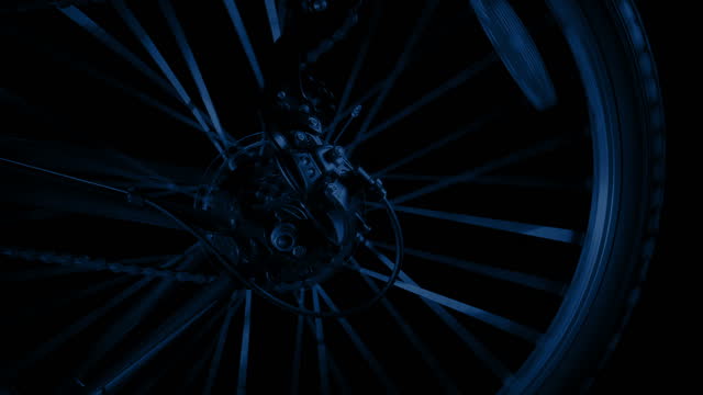 Cycling At Night Wheel Closeup