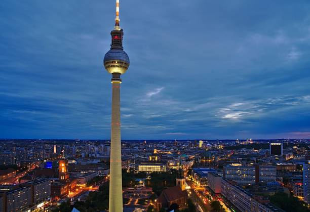 istock Berlin tv tower photographed during sunset with long exposure 1458049912