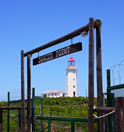 A local landmark, the Danger Point lighthouse.