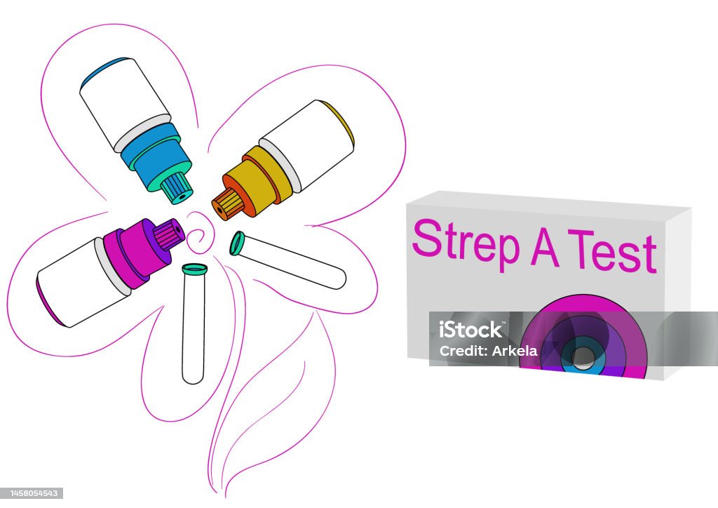 Strep Test Drawing Strep A Test Kit Stock Illustration - Download Image Now - Bacterium ...