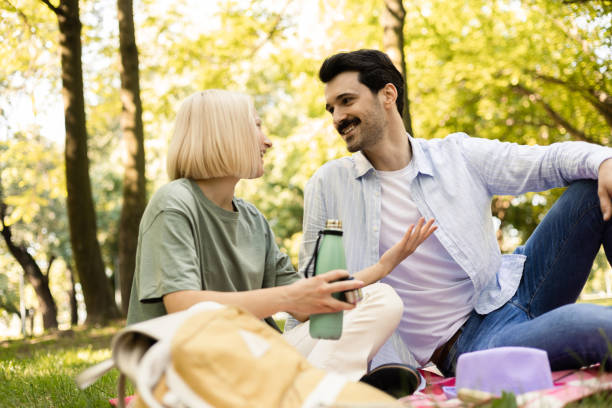 istock Young couple is enjoying nature 1458065804