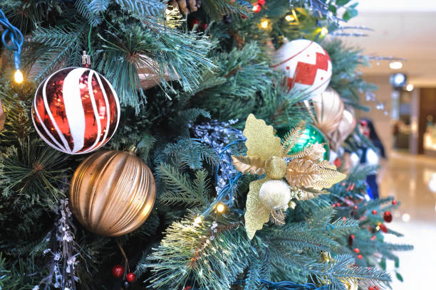 istock a close up of Christmas tree at mall 1458066583