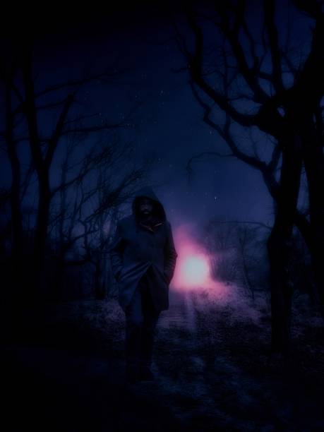 istock mysterious morning light, person with cape stars 1458066772