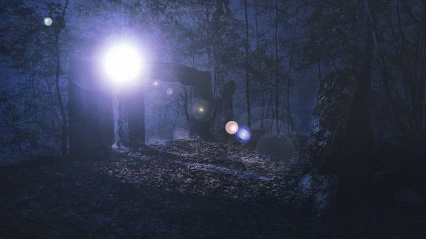 istock mysterious moon light on mystical menhir stone 1458066803