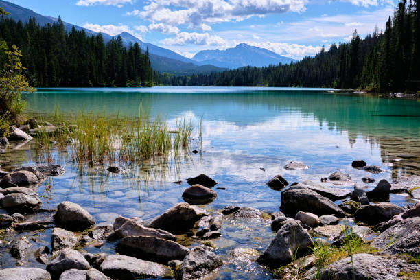 istock Tranquil Lake One, Valley of the Five Lakes trail, Jasper. 1458070080