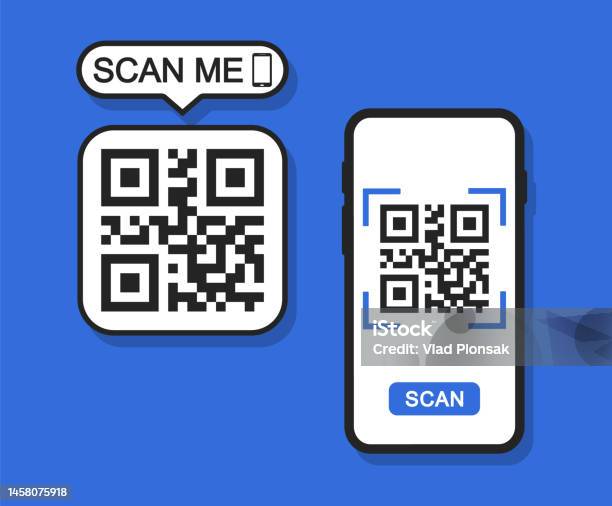 Qr Code Scan Concept With Smartphone Scan Me Frame Qr Code For Mobile ...