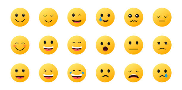 Emoticons icon set. Emoji stickers. Cartoon smile icon. Vector Emoticons icon set. Emoji stickers. Cartoon smile icon. Vector sad disbelief stock illustrations