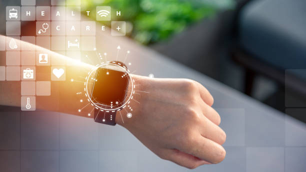 istock Smartwatch technology, person using smartwatch application for healthcare wellness, innovation concept. 1458077116