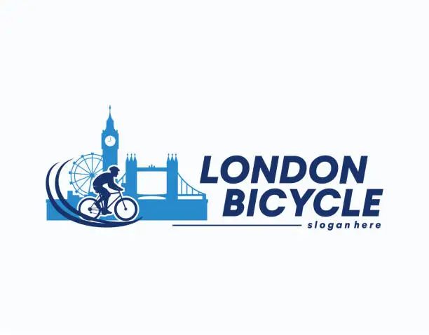 Vector illustration of London cycle ride logo design Illustration