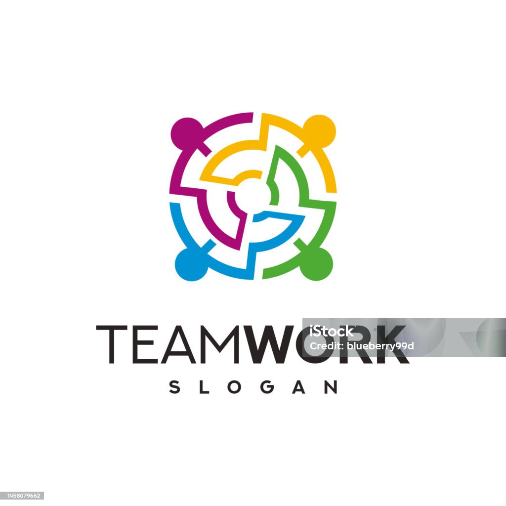 Team Work Log Teamwork Logo For Business Company Idea Design Stock Illustration ...
