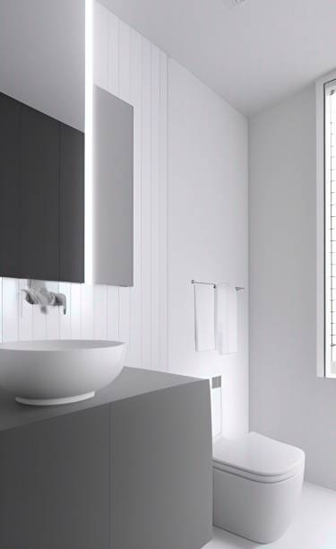 istock Relax and White bathroom in house 1458082733