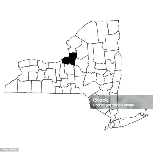 Mappa Della Contea Di Oswego Nello Stato Di New York Su Sfondo Bianco