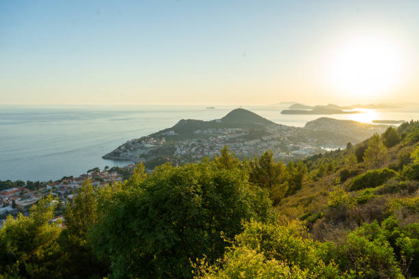 istock Night view of Dubrovnik from Dubrava Observation Point 1458088579