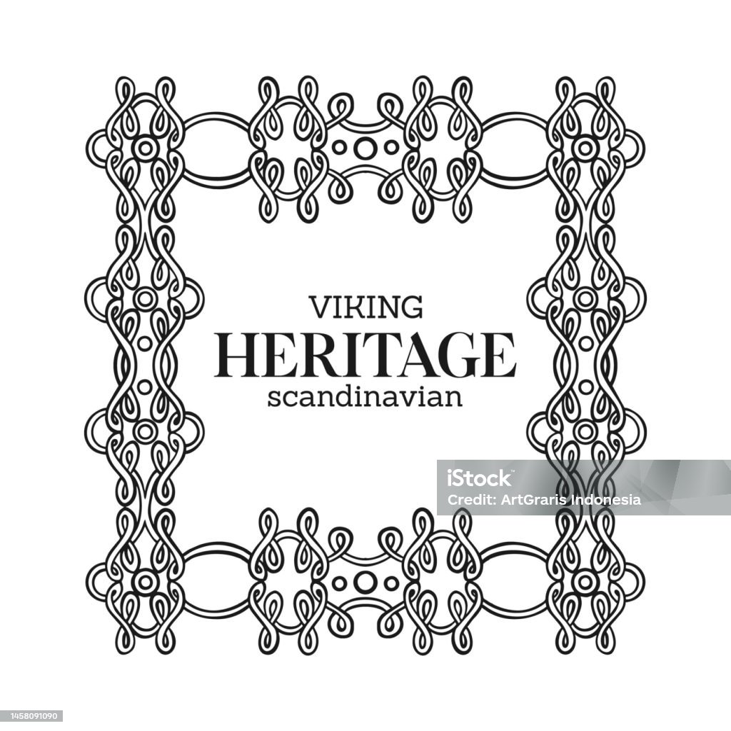 Viking Frame Design Simple Classic Frame Viking Scandinavian Ancient Heritage Ornament Silhouette ...
