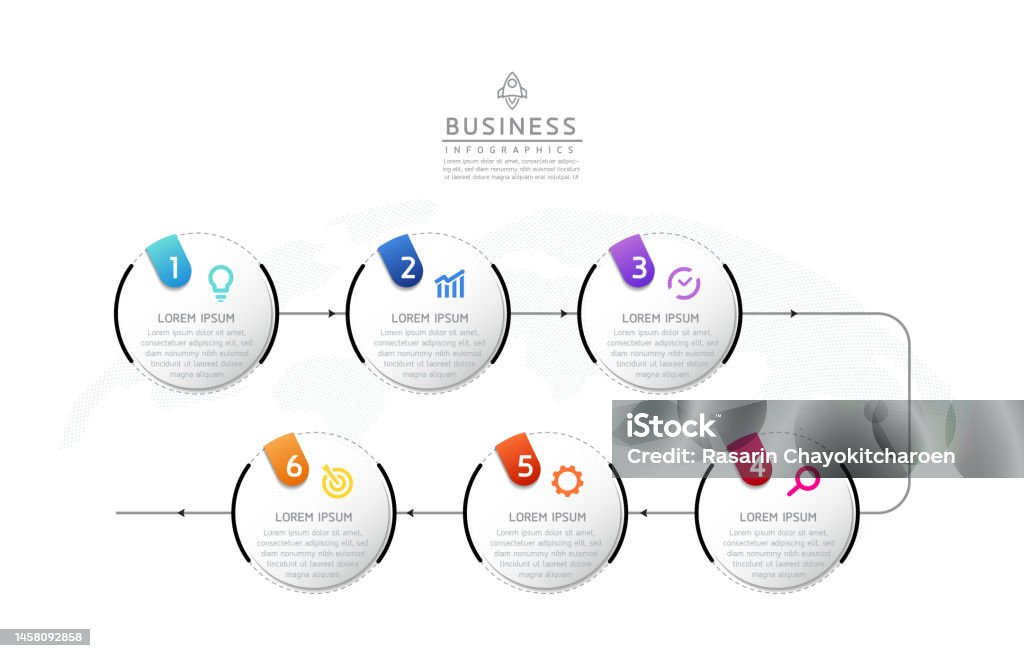 Template Connection Process Circular Connection Steps Infographic Template Stock Illustration ...