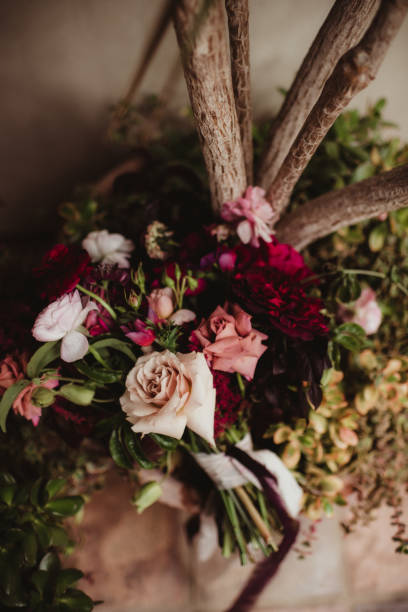 istock Pink and red rose bridal bouquet 1458095292