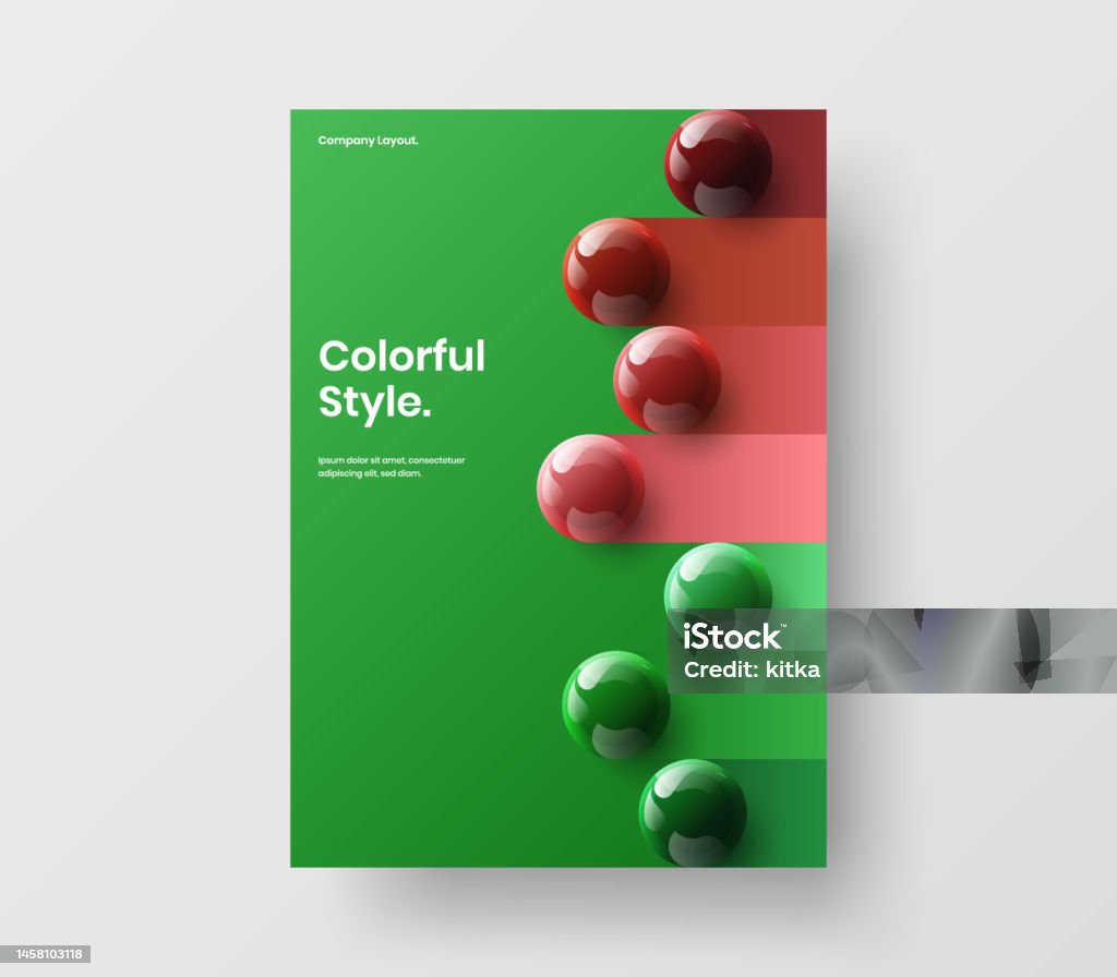 Original 3d Balls Company Brochure Concept Isolated Catalog Cover A4