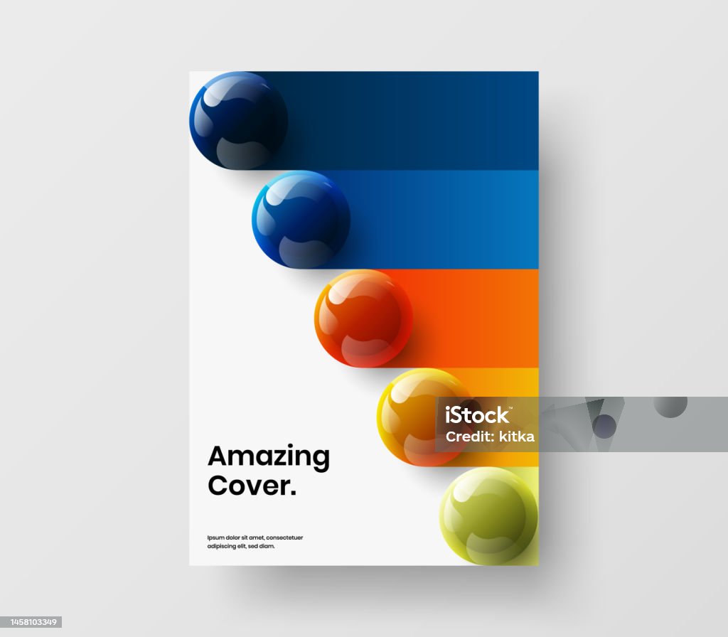 Simple 3d Spheres Catalog Cover Template Colorful Corporate Identity A4
