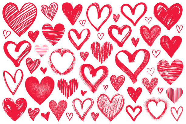 сердца - valentines day love vector illustration and painting stock illustrations