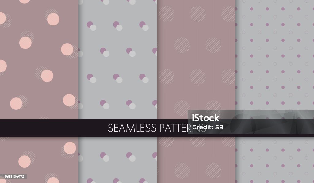 Dots Shell Pattern Set Of Seamless Dots Patterns Vector Illustration Stock Illustration ...