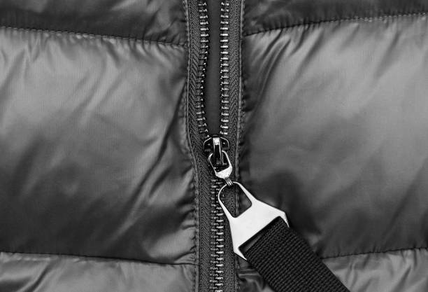 istock Zipper on the winter jacket. Close up. 1458105325
