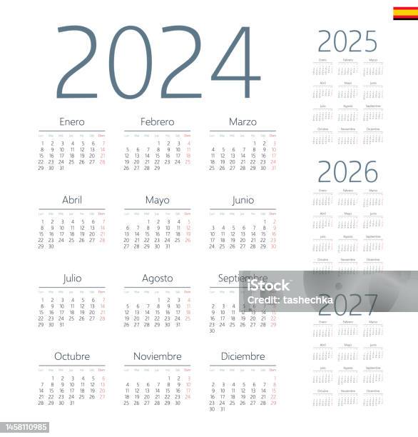 Spanish Calendar 2025 2025 2026 2027 Week Starts On Monday Stock Spanish Calendar 2025 2025 2026 2027 Week Starts On Monday Stock