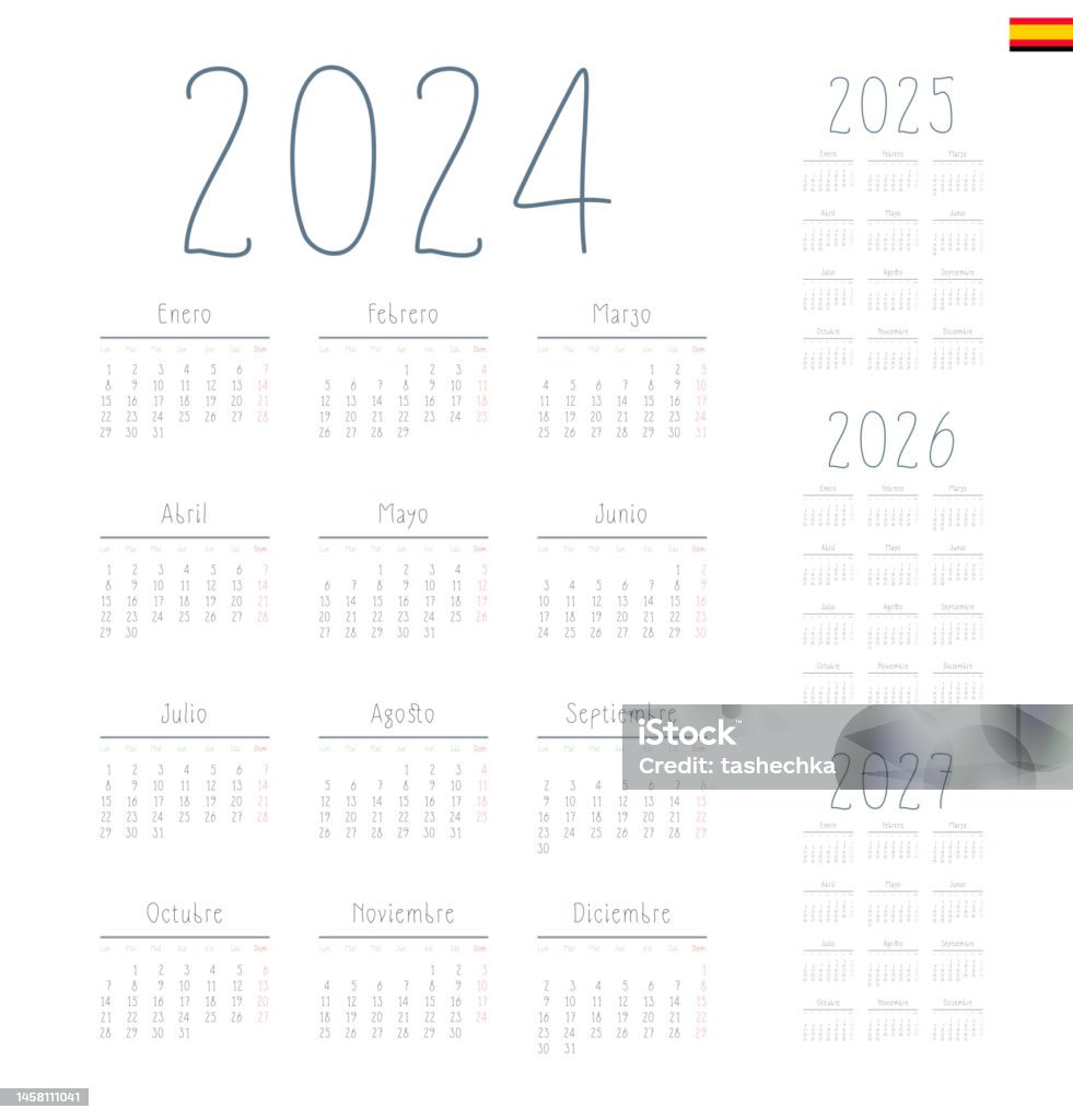 spanish-calendar-2024-2025-2026-2027-week-starts-on-monday-stock-illustration-download-image
