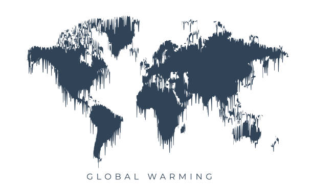 ilustrações de stock, clip art, desenhos animados e ícones de isolated world map in global warming concept template design - east antarctica