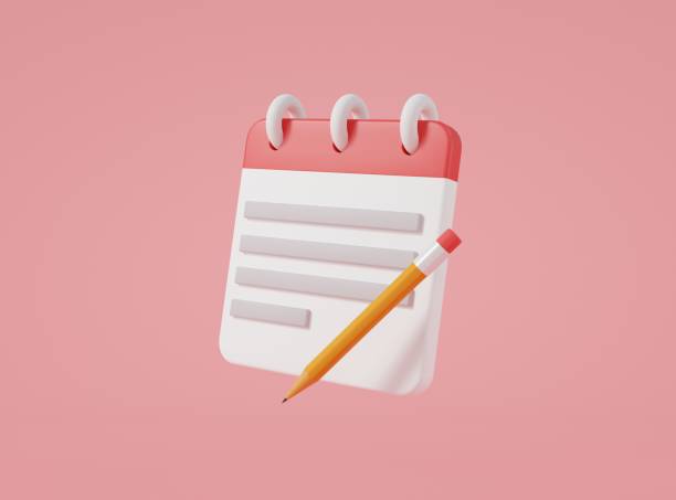 istock Note book icon and pencil isolated on pink background, Remind or checklist and education concept. Stick note, Clipboard, document, take notes. 3d Rendering illustration. Minimal style 1458115501