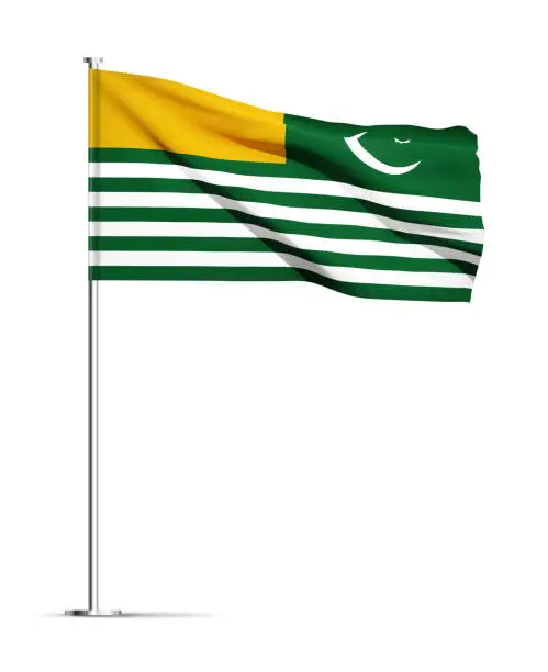 Vector illustration of Azad Kashmir flag isolated on white background