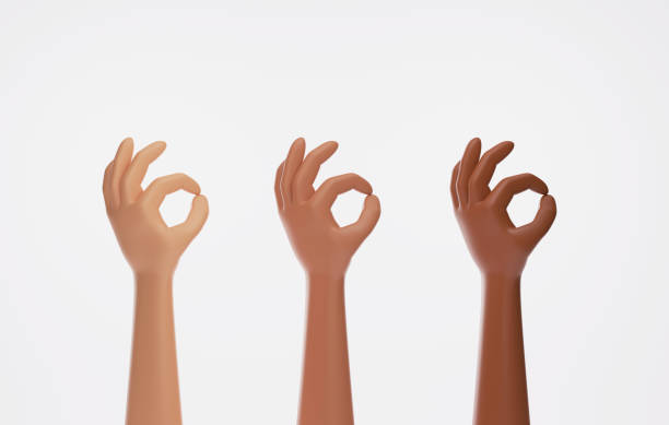 istock Multiethnic people hands showing ok gesture on white background. 1458124052