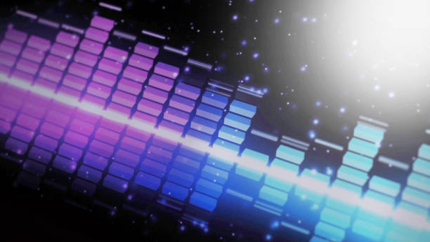 istock Sound equalizer. Wave pattern of music sounds element on monitor screen. Digital equalizer. Modern song equalisers dark background. Colorful waveform of musical soundtrack. Music equalizers display. 1458124570