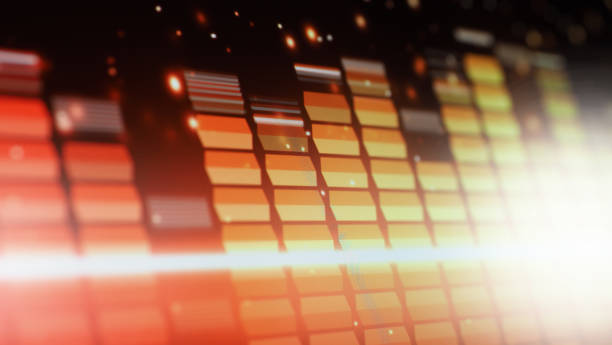 istock Sound equalizer. Wave pattern of music sounds element on monitor screen. Digital equalizer. Modern song equalisers dark background. Colorful waveform of musical soundtrack. Music equalizers display. 1458124587