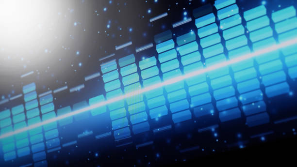 istock Sound equalizer. Wave pattern of music sounds element on monitor screen. Digital equalizer. Modern song equalisers dark background. Colorful waveform of musical soundtrack. Music equalizers display. 1458124707