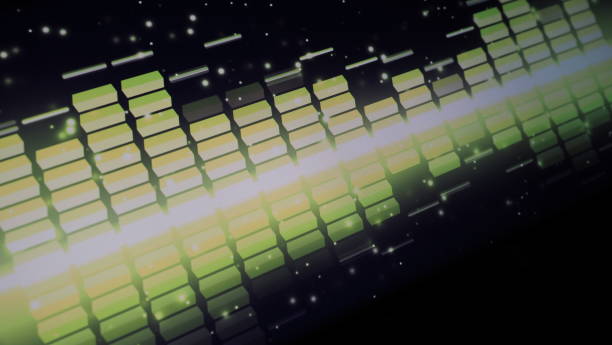 istock Sound equalizer. Wave pattern of music sounds element on monitor screen. Digital equalizer. Modern song equalisers dark background. Colorful waveform of musical soundtrack. Music equalizers display. 1458124747