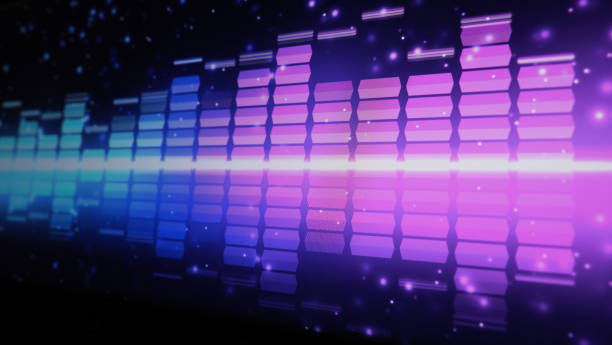 istock Sound equalizer. Wave pattern of music sounds element on monitor screen. Digital equalizer. Modern song equalisers dark background. Colorful waveform of musical soundtrack. Music equalizers display. 1458124748