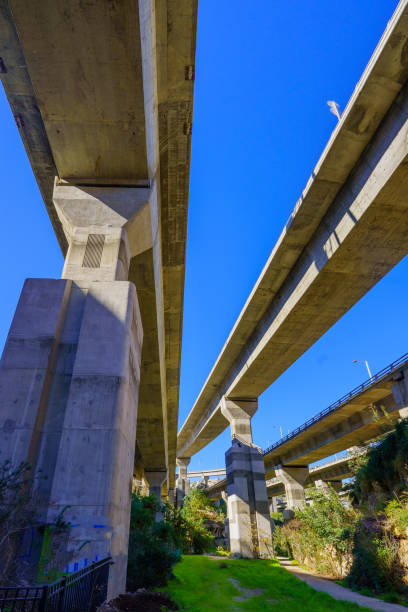 istock Overhead highway interchange, over the Nahal Giborim 1458129592