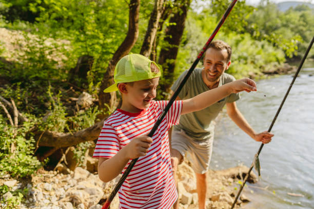istock Father and son showing their 