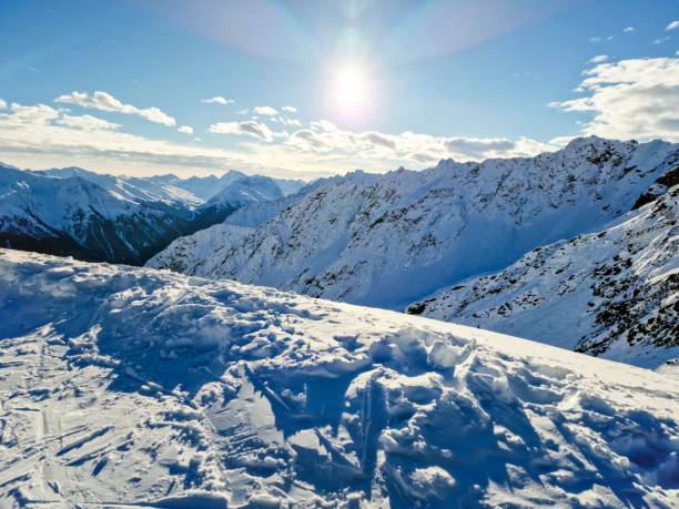 Austria Paznaun Rocky Mountains Landscape With Snow