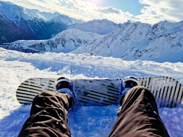 istock Winter Extreme Sport FPV. Snowboarding Fun 1458135028