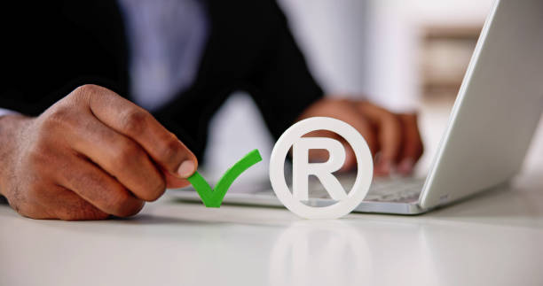 Copyright Symbol Protection Sign. Register Trademark Copyright Symbol Protection Sign. Register Trademark And Logo trademark stock pictures, royalty-free photos & images